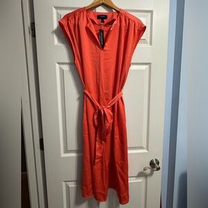 Banana Republic Vibrant Orange Midi Dress